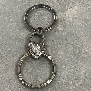 Brighton Enchante key fob with a crystal-accented heart charm